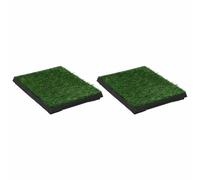 Mokuyary Pet Toilets with Tray, Artificial Grass, Green, 63 x 50 x 7 cm, Artificial Grass Dog Toilet for Home, Indoors, Balcony, Lawn Mat, Puppy Toilet