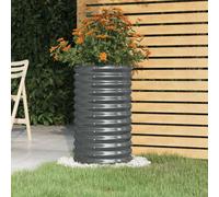 Mokuyary Planter, Galvanised Steel, 40 x 40 x 68 cm, Anthracite, Rectangular, Large Flower Pot for Outdoor and Indoor Use, Frost-Resistant, UV Protection