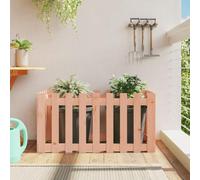 Mokuyary Raised Bed Slatted Fence Design 100 x 50 x 50 cm Solid Wood Douglas Fir Plant Bed Raised Bed Planter for Vegetables Herbs Flowers Garden Bed Plant Trough for Garden Patio Balcony