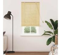 Mokuyary Roller Blind with Curtains Manual Nature 90 x 220 cm Bamboo Roller Blind easy to assemble for Window and Door