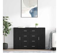 Mokuyary Sideboard Corona 2pcs Black Oak Look 59x39x80cm Kitchen Cabinet Sideboard with Storage Space, Storage Cabinet for Kitchen, Living Room, Hallway