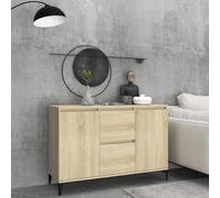 Mokuyary Sideboard Sonoma Oak 102x35x70 cm Engineered Wood Storage Cabinet Decorating Wood Sideboard for Lounge Hallway Living Room Kitchen Dining Room Bedroom Side Unit