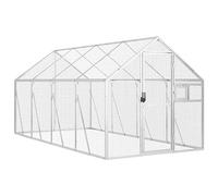 Mokuyary Silver Aviary 1.8x4x1.85m Aluminium, Outdoor Aviary Cage for Birds, Canaries, Finches, Parakeets, Lovebirds