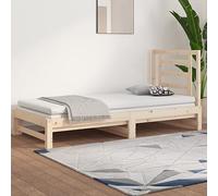 Mokuyary Sliding Bed without Mattress, 2 x (90 x 200 cm) Day Bed without Mattress, Easy Assembly for Bedrooms, Adults