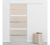 Mokuyary Sliding Door with Soft Stop ESG Glass and Aluminium 90 x 205 cm Sliding Glass Door for Bathroom, Living Room, Kitchen