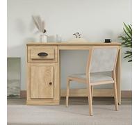 Mokuyary Sonoma Oak Desk with Drawer, 115 x 50 x 75 cm, Office Table, Computer Desk, Small Work Table, Office PC Table, Children's Desk with Storage Space, Modern Desk