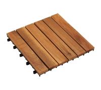 Mokuyary Terrace Tiles 30 x 30 cm 10 pcs Acacia Vertical Pattern Terrace Tiles Outdoor Tile for Flooring, Porch, Pool, Balcony, Backyard, Spa