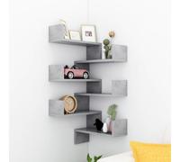 Mokuyary Wall Corner Shelf 2 pcs Concrete Grey 40x40x50 cm Engineered Wood Display Floating Corner Shelf Wall Mount in Living Room, Study, Kitchen, Bedroom, for Plants, Decorations, Modern