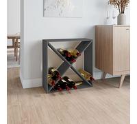 Mokuyary Wine Rack Grey 62 x 25 x 62 cm Solid Wood Pine Bottle Rack Wine Rack Drink Rack for Drinks Bottle Shelf for Cellar Catering Home