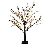 Mokyler 21.6 Inch Red Berries LED Branch Light, Battery Operated Indoor String Lights, Detachable Lighted Branch Fruit Tree Light for Xmas Home Tabletop Decor