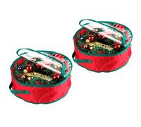 Mokyler 2PCS Christmas Wreath Storage Bag 20IN with Clear Window Garland Xmas Wreath Container Protect Artificial Wreaths with Durable 420D Oxford Material Holiday Wreath