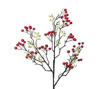 Mokyler 4 PCS Artificial Red Berry Stems, 27.5 Inch Holly Berries Branches Christmas Red Berry Picks Tree Branches Berry Flowers Bouquet for Wedding Christmas Decor