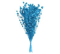 Mokyler Christmas Glitter Berries Stems, 100 PCS Artificial Glitter Berry Stems Christmas Picks Glitter Beaded Sticks for Christmas Holiday Party Wedding Home Decoration, Blue