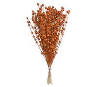 Mokyler Christmas Glitter Berries Stems, 100 PCS Artificial Glitter Berry Stems Christmas Picks Glitter Beaded Sticks for Christmas Holiday Party Wedding Home Decoration, Orange