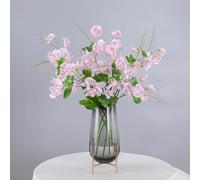 Mokylor 3PCS Artificial Pea Flowers Plant Branches, 21.7in Faux Fake Pea Flowers Bouquet with Green Leaves Silk Sweet Pea Blossom Floral Picks Decorative for Vase Table Centerpieces Home Decor(pink)