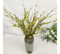 Mokylor 4/6 Pcs Artificial Pussy Willows Branches for Tall Vase, 44.1 Inch Fake Willows Greenery Stems Faux Plant Spray for Home Centerpiece Decor(6PCS, Green)