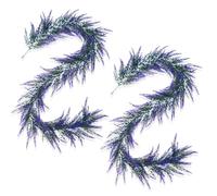 Mokylor 5.9ft Purple Lavender Garlands, 2pcs Artificial Lavender Garlands Spring Summer Lavender Garlands for Home Outdoor Wedding Farmhouse Mantle Table Centerpiece (purple-2pcs)