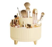 Mokylor Makeup Brush holder Organizers, 360° Rotating Make up Brush Holder 6 Slots Pen Holder for Desk Skincare Storage Cup Cosmetic Display Cases for Lipsticks Comb Beauty Tool