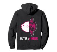 Mola Mola Anatomy Skeleton X-Ray Pink Sunfish Split View Pullover Hoodie