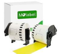 Molabel 2 Rolls Compatible with Brother DK-44605 Yellow Tape 62mm x 30.48m | Compatible with Brother QL-500 QL-550 QL-570 QL-700 QL-720NW QL-800 QL-810W QL-820NWB for Removable Office Labels