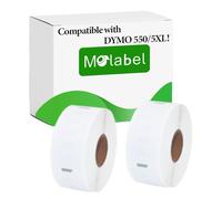 Molabel 2 Rolls Compatible with Dymo 11352-chip Labels 25mm x 54mm | Compatible with Dymo LabelWriter 550 Printers for Return Addresses Mailing Offices and Homes 500 Labels per Roll