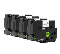 Molabel 4 Rolls TZe-261 Black on White Label Tape 36mm x 8m for P-Touch | For Brother PT-530 PT-550 PT-D800W PT-P900W PT-P950NW PT-9200DX PT-9200PC PT-9400 for Home Office and School
