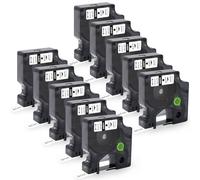Molabel 40913 Compatible with Dymo D1 9 mm Label Tape, Replacement for Dymo D1 Label Tape S0720680 Black on White, for LabelManager 160 210D 260P 360D, LabelWriter 400 450 Duo (10 Pack, 9 mm x 7 m)