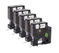Molabel 45013 Label Tape Compatible with Dymo D1 12mm x 7m Pack of 5 | Compatible with Dymo LabelManager 160 200 210D 280 360D 420P 450D Printers for Home and Office Labeling