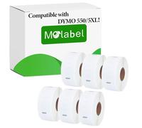 Molabel 6 Rolls Compatible with Dymo 11352-chip Labels 25mm x 54mm | Compatible with Dymo LabelWriter 550 550 Turbo and 5XL Printers for Return Addresses Mailing Offices and Homes