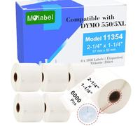 Molabel 6 Rolls Compatible with Dymo S0722540 11354 RFID Labels 57mm x 32mm | Compatible with Dymo LabelWriter 550 Printers for Multipurpose Use Offices Warehouses and Homes 1000 Labels per Roll