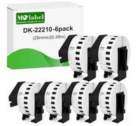 Molabel 6 Rolls DK-22210 Continuous Labels 29 mm x 30.48 m Brother QL
