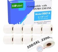 Molabel Compatible Address Labels 10 Rolls (with RFID Chip) 220 Labels per Roll Suitable for Dymo S0722430 99014 54mm x 101mm Compatible with Dymo LabelWriter 550 Printers