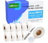 Molabel Compatible Labels 10 Rolls (with RFID Chip) 260 Labels per Roll Suitable for Dymo S0722400 99012 36mmX89mm Compatible with Dymo LabelWriter 550 Printers