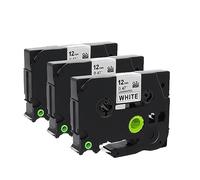 Molabel Compatible TZ231 TZe231 (3 Pack) for Brother TZe-231 TZ-231 Tze 12 mm 0.47 Laminated White Tze Label Tape for P-Touch PT-H100R PT-H105 PT-H100LB PT-D210VP PT320 PT340 ST1150DX PT1300 PT1700