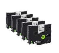 Molabel Compatible TZ231 TZe231 (5pack) for Brother TZe-231 TZ-231 Tze 12 mm 0.47 Laminated White Tze Label Tape for PT-H100R PT-H105 PT-H100LB PT-D210VP PT320 ST1150DX PT1300 PT1700