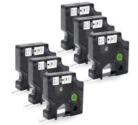 Molabel Compatible with Dymo D1 Label Tape 45010 A45010 12mm x 7m Black on Clear Suitable for Dymo LabelManager LM160 LM210D LM260P LM280 LM360D LM420P Pack of 6