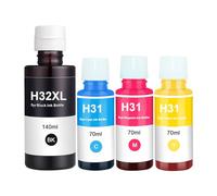 Molabel Ink Compatible with H-P 31/32XL (1 x Black, 1 x Cyan, 1 x Magenta, 1 x Yellow) Refill Ink - Compatible with H-P Smart Tank 7305,7005,7605 Printers and the HP Smart Tank Plus Series