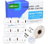 Molabel Multi-Purpose Labels - 10 Rolls (with RFID Chip) for Dymo S0722540 11354-57 mm x 32 mm Compatible with Dymo LabelWriter 550 Printers - 1000 Labels per Roll