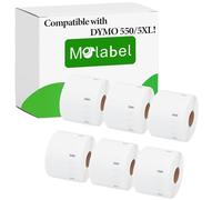 Molabel Multi-Purpose Labels 6 Rolls for Dymo S0722540 11354-chip 57mm x 32mm Compatible with Dymo LabelWriter 550, 550 Turbo, or 5XL. Printers 1000 Labels per Roll