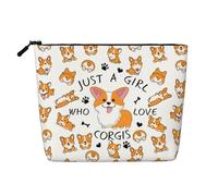 MOLAIGIN Cosmetic Bag For Women, Travel Makeup Bag, Toiletry Zipper Bag, Large Capacity Aesthetic Cases, Just A Girl Who Love Crogis Cute Crogi, One Size