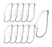 Molain 10 Pcs Weedless Wacky Rig Hooks Bass Fishing Hooks Worm Hooks Long Neck Hooks Anti-Hanging Bottom Mouthguard Fish Hook for Wacky Rigging Worm Lure