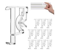 Molain 12PCS Valance Clips Transparent Plastic Window Blind Clips Hidden Channel 2Inch Valance Blind Clips for Horizontal Mini Wood Blinds Retainer Holder for The Valance with a Groove in The Back