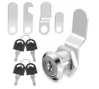 Molain 16mm Mailbox Lock, Cabinet Lock with 4 Keys and 4 Different Locks Plates, Heavy-Duty Cam Lever Locks for Mailbox Drawer Furniture Toolbox