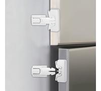 Molain 2 Pcs Child Proof Refrigerator Lock, Upgrade Pet Safety Refrigerator/Fridge/Freezer Door Lock Automatically Lock While Closing The Door No Tools Required and Easy Installation(White)