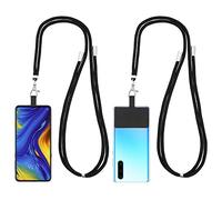 Molain 2 Pcs Phone Lanyards for Around the Neck, Universal Cell Phone Lanyard Crossbody, Adjustable Mobile Phone Straps, Nylon Patch Phone Neck Strap Compatible with All Smartphones (Black)