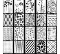 Molain 20 Pcs Embossing Folders, Plastic Embossing Folders for Card Making 5.8x3.9 Inch Paper Card Stencils DIY Craft Scrapbook Templates for Greeting Cards Photo Album Decor