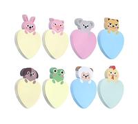 Molain 200 Sheets Cute Animal Sticky Notes, 8 Pack Self-Adhesive | Cartoon Sticky Note Pads Cute Stationary Animals Shape Markers Flags Memo Pads for Home Office Stationery Supplies Gifts