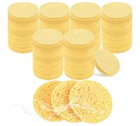 Molain 200PCS Compressed Facial Sponges, Cellulose Face Sponge, Cosmetic Spa Sponges for Gentle Cleansing, Exfoliating, and Makeup Removal - Perfect for Estheticians and Home Use