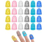 Molain 24Pcs Silicone Finger Protectors for Kids, 6 Colors Guitar Fingertip Protector Finger Covers for Ukulele and Bass