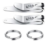 Molain 2Pcs Pocket Bag Suspension Clip with Keychain, Zinc Alloy Bag Waist Belt Hanging Clip Mini Metal Key Buckles Portable Pocket Clips for Keys Flashlights Outdoor Gadgets